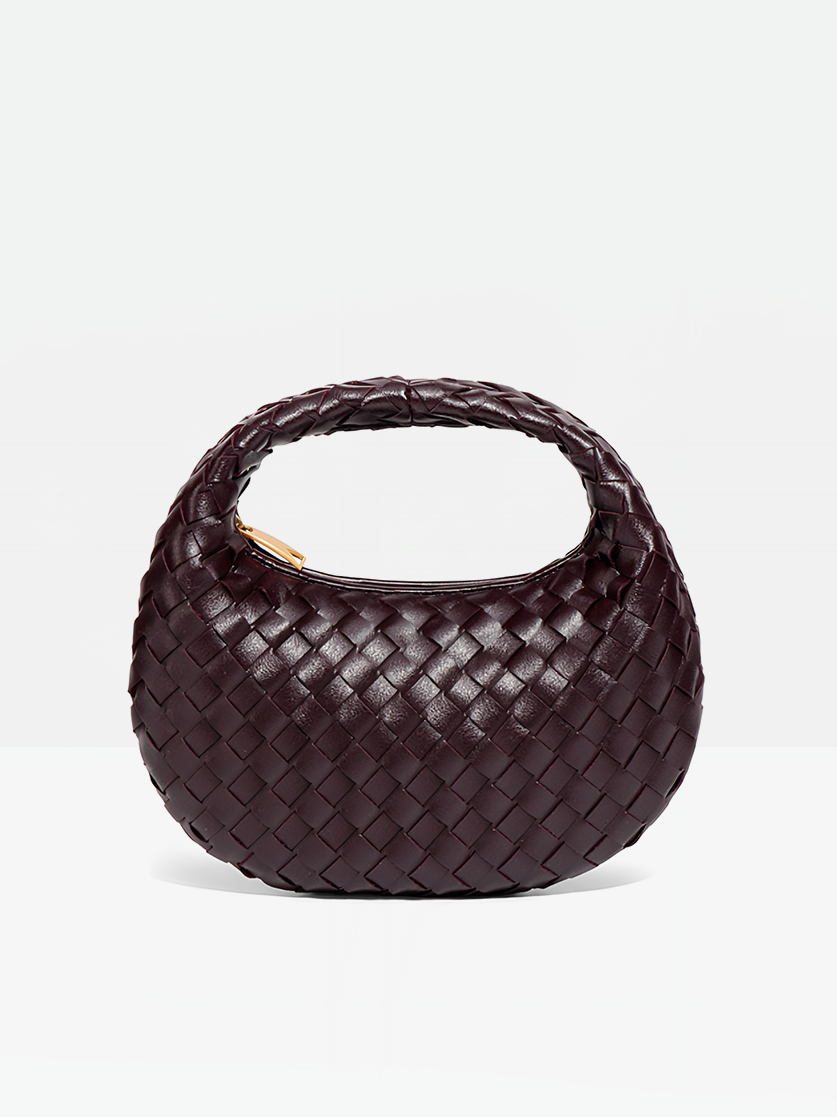 Elara Woven Handbag-Dark Purple