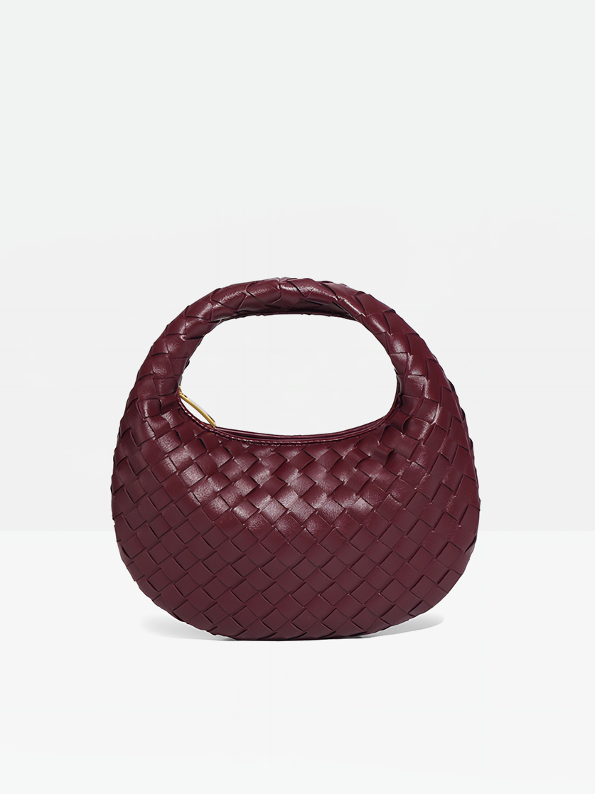 Elara Woven Handbag-Plum