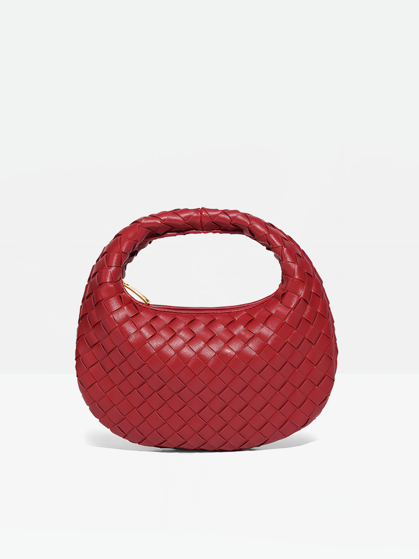 Elara Woven Handbag-red