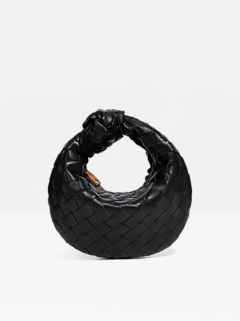 Halo Knotted Hobo Bag-Black