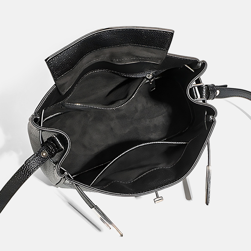 Lira Leather Shoulder Bag-Open view