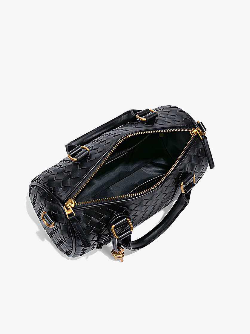 Verona Woven Barrel Bag-Open
