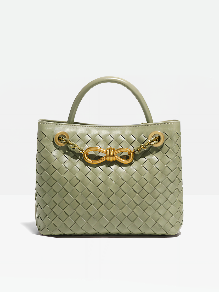 Piera Leather Top Handle Bag-Light Green