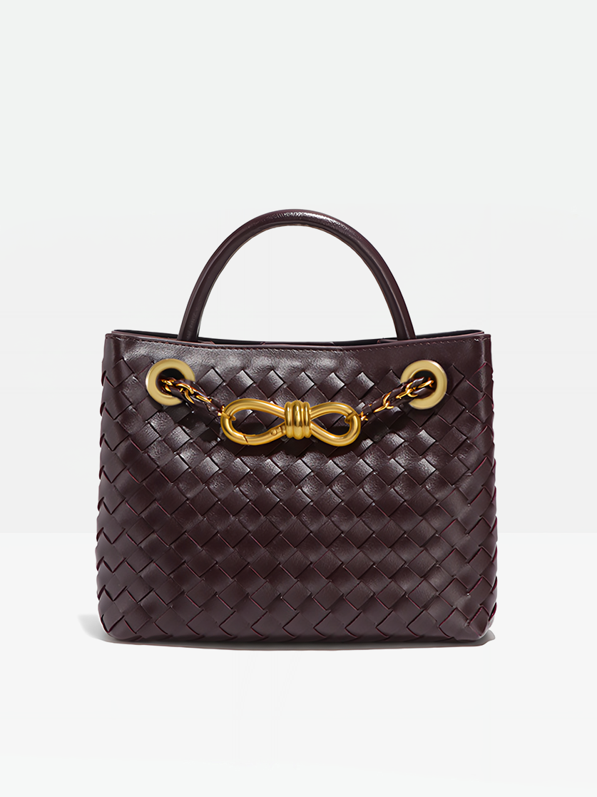 Piera Leather Top Handle Bag-Plum