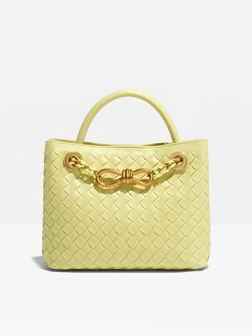 Piera Leather Top Handle Bag-yellow