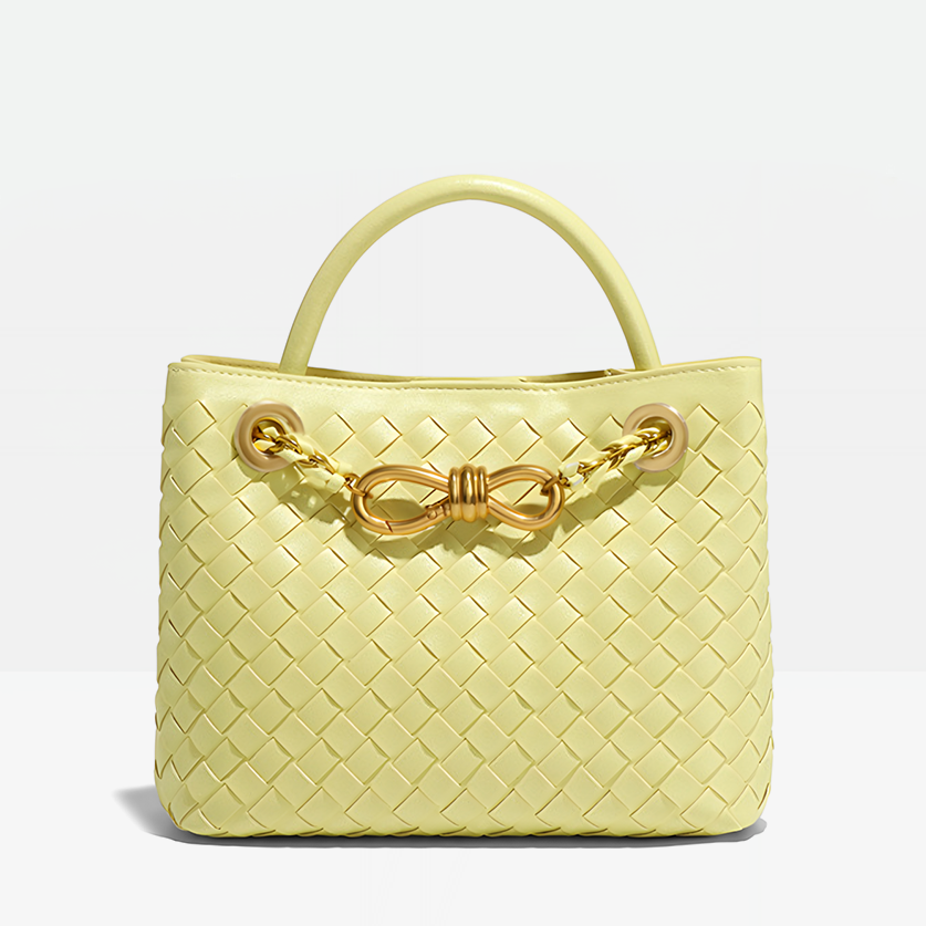Piera Leather Top Handle Bag-yellow
