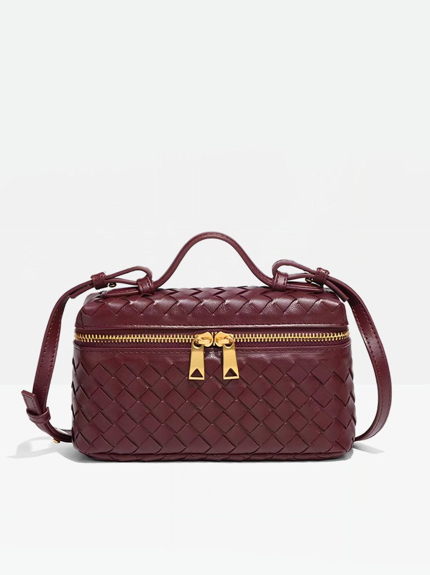 Gema Vegan Leather Box Bag-Plum