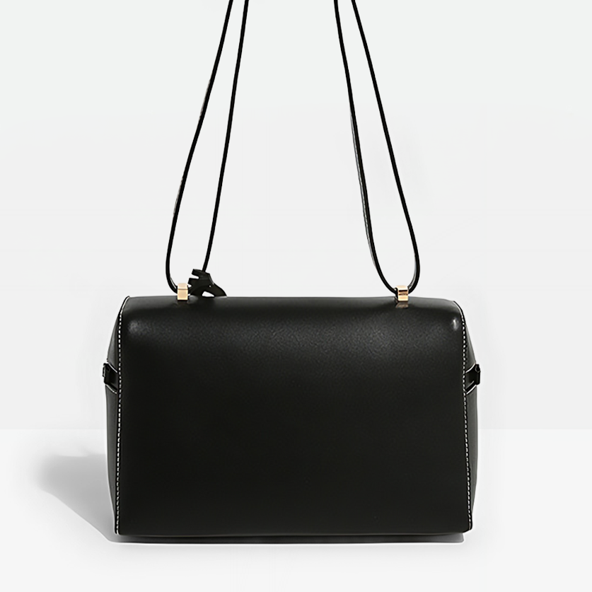 Hudson Vegan Leather Box Bag-Back