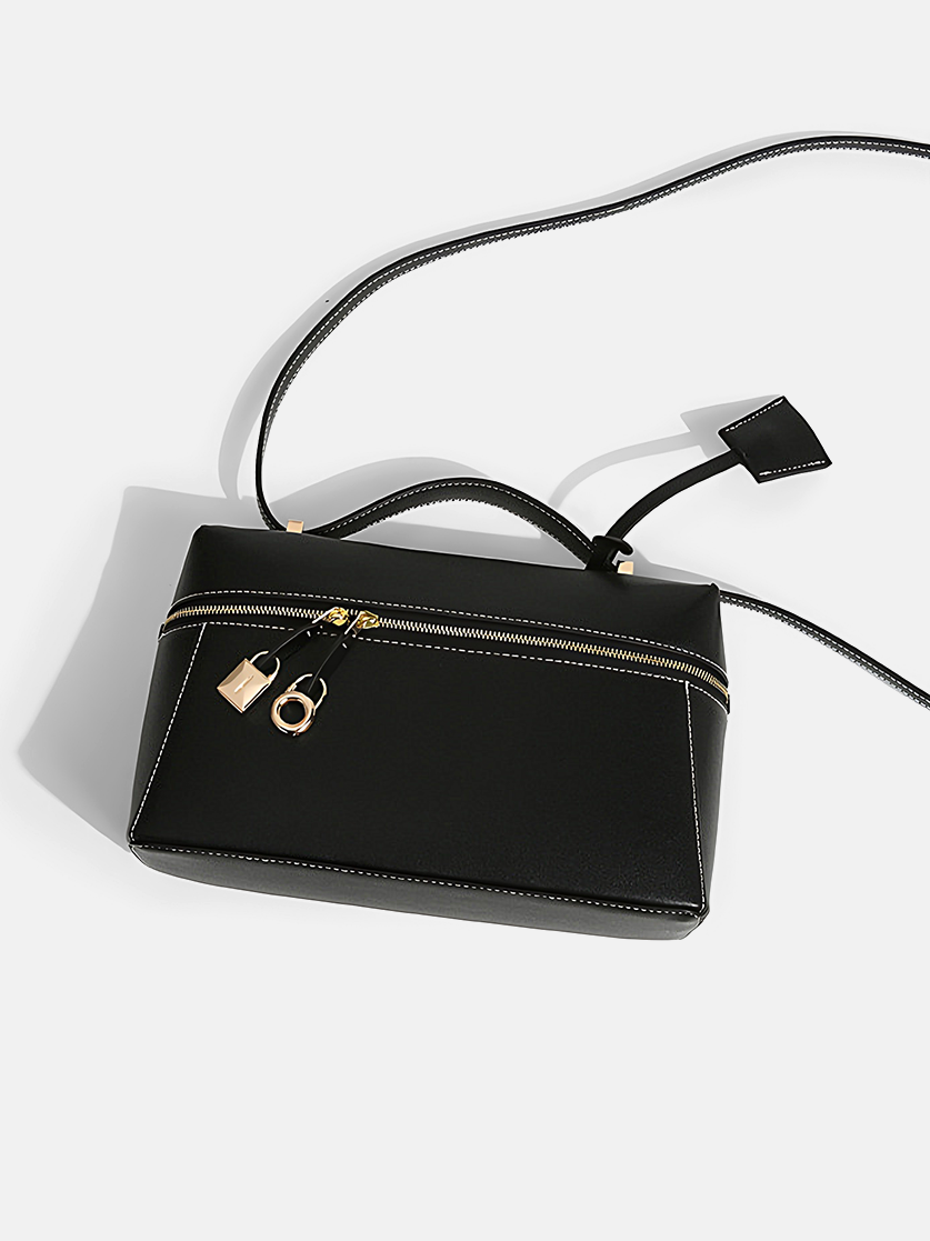 Hudson Vegan Leather Box Bag-Flat