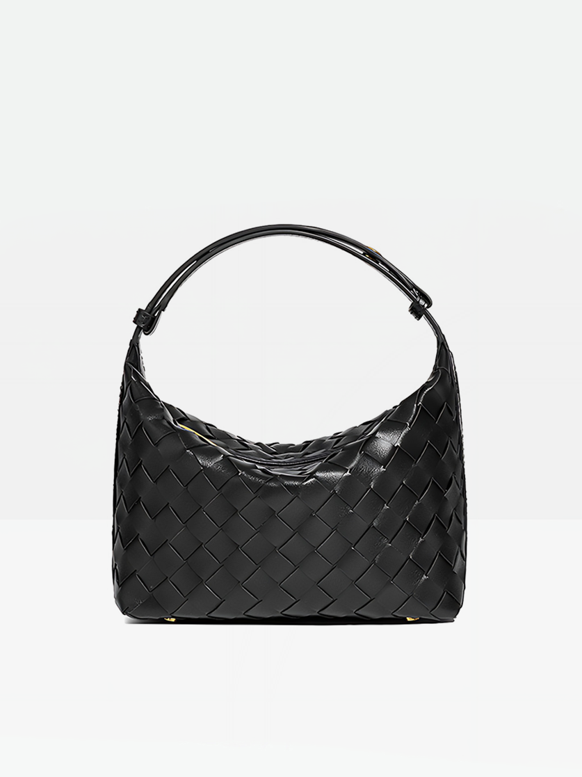 Siena Woven Hobo Bag-black