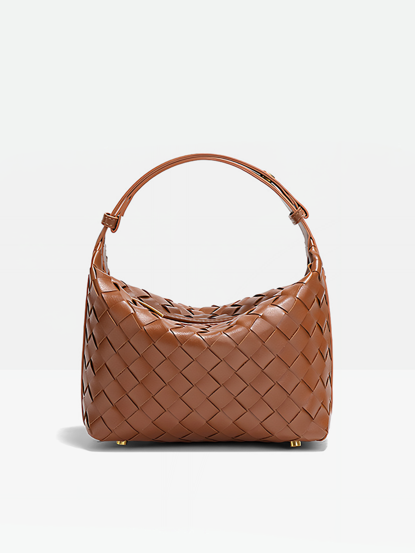 Siena Woven Hobo Bag-Brown