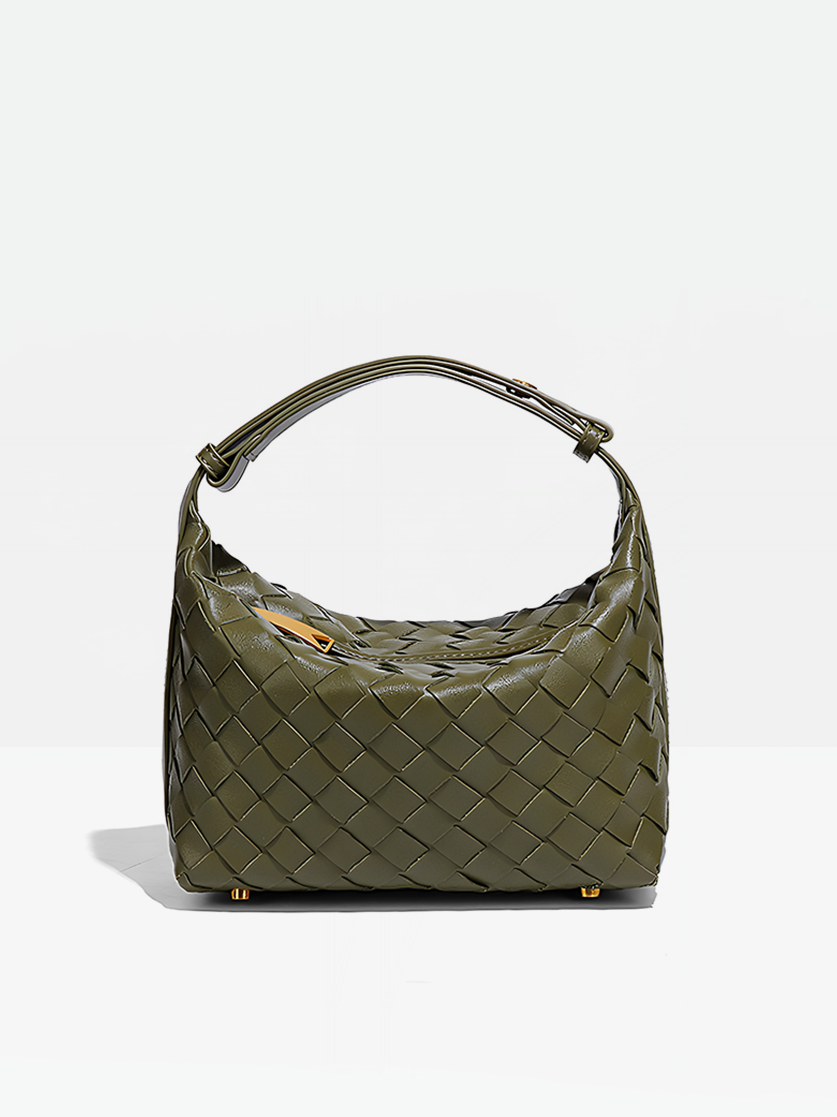 Siena Woven Hobo Bag-Dark green