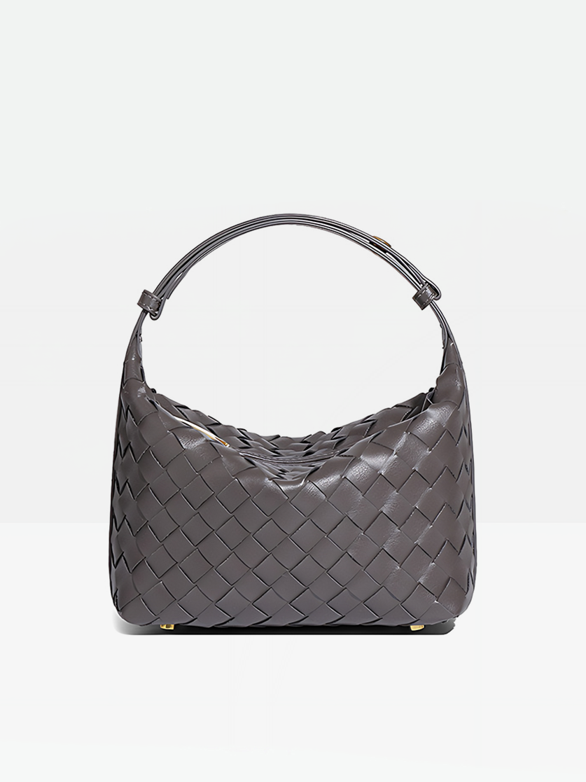 Siena Woven Hobo Bag-Gray