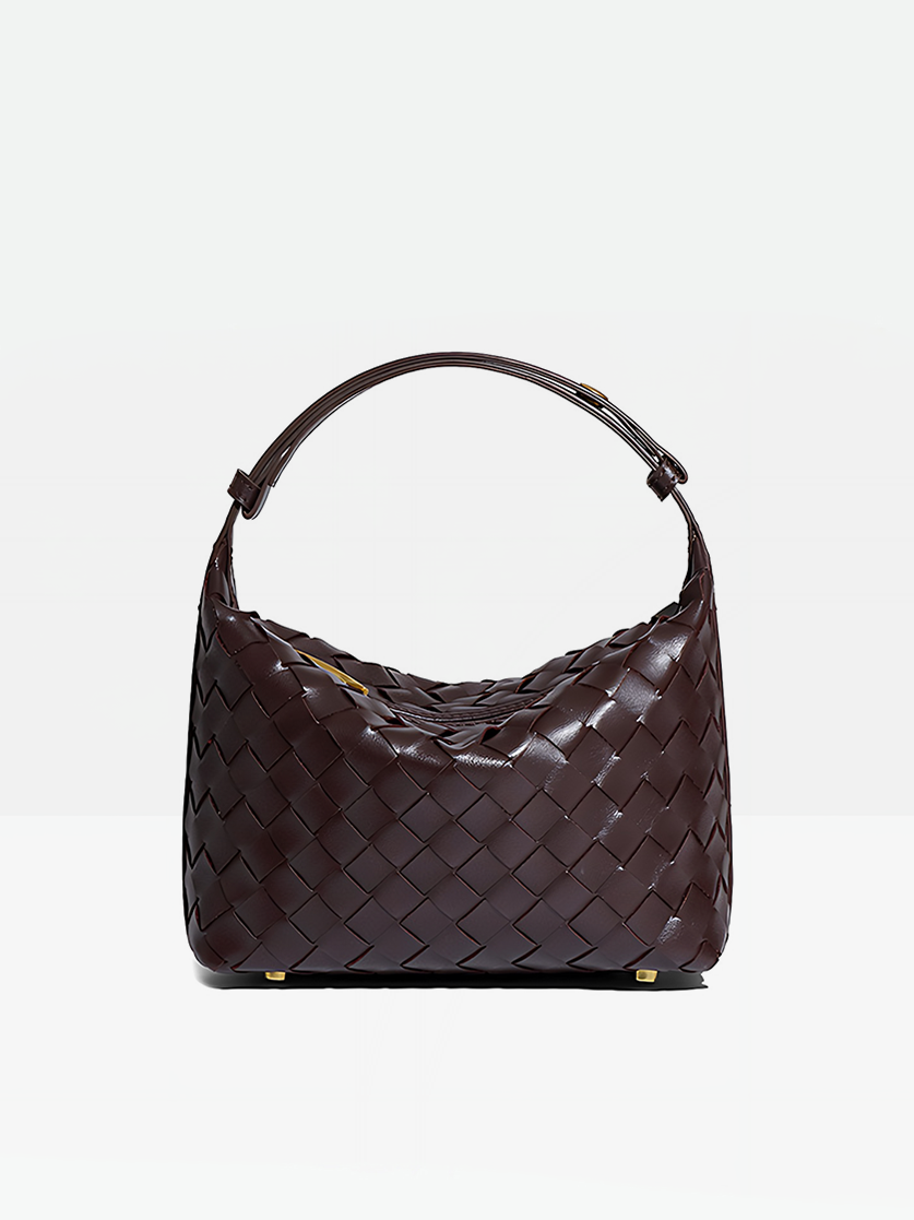 Siena Woven Hobo Bag-Plum