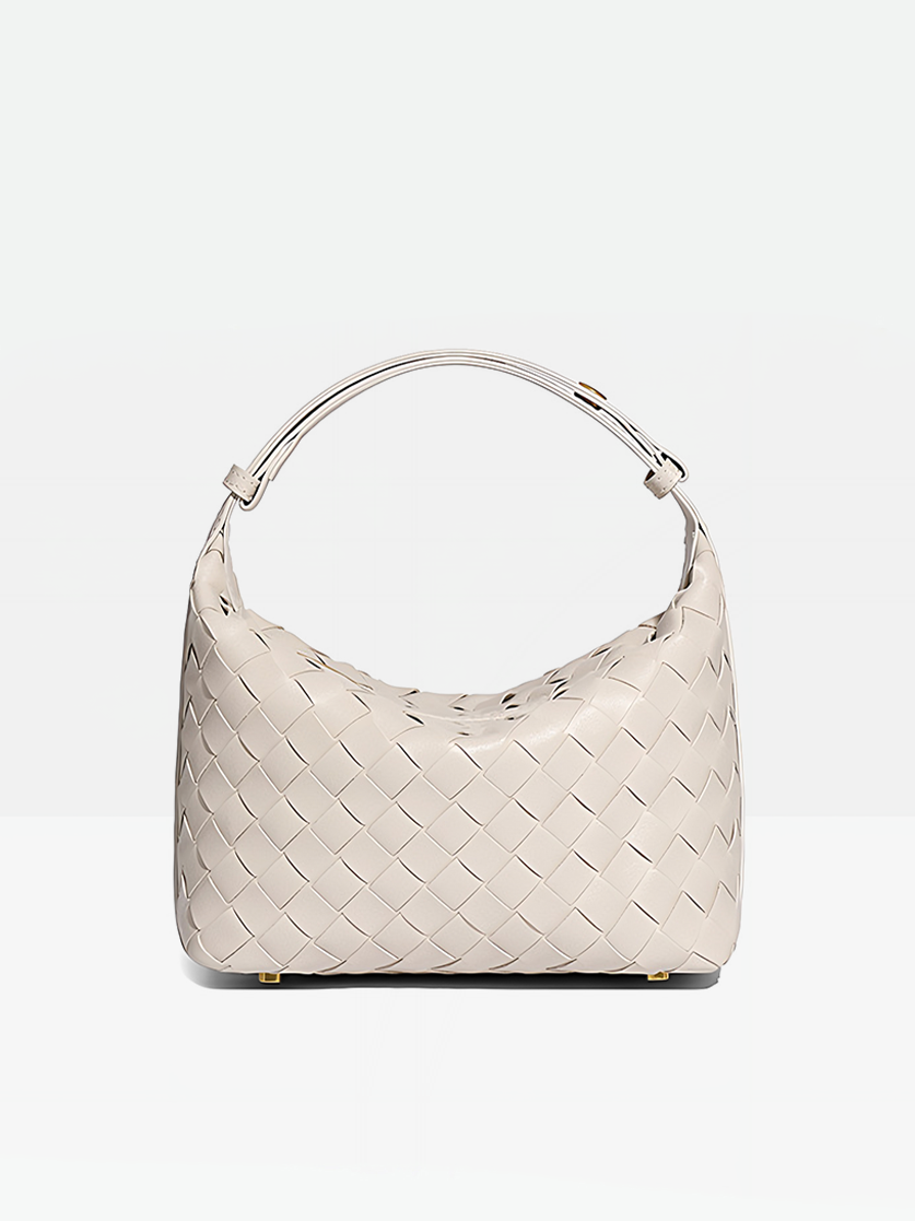 Siena Woven Hobo Bag-white