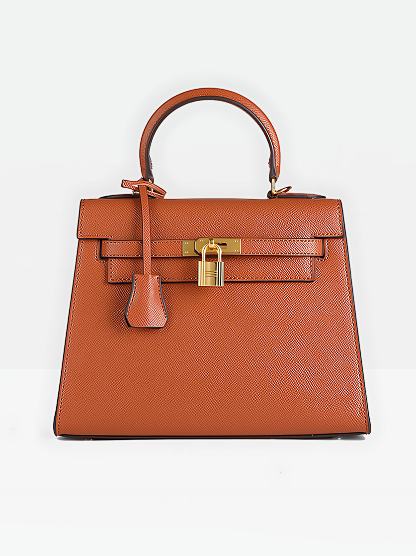 Odile Vegan Leather Messenger Bag-Brown