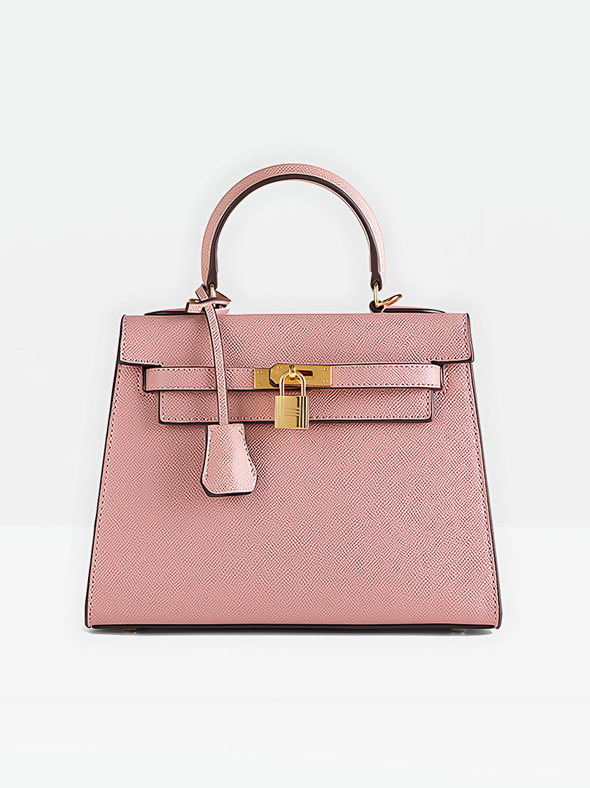 Odile Vegan Leather Messenger Bag-dark pink