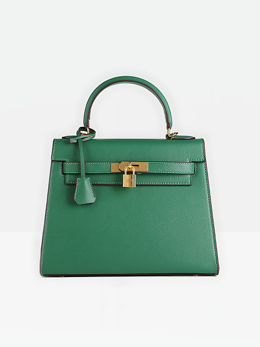 Odile Vegan Leather Messenger Bag-Green