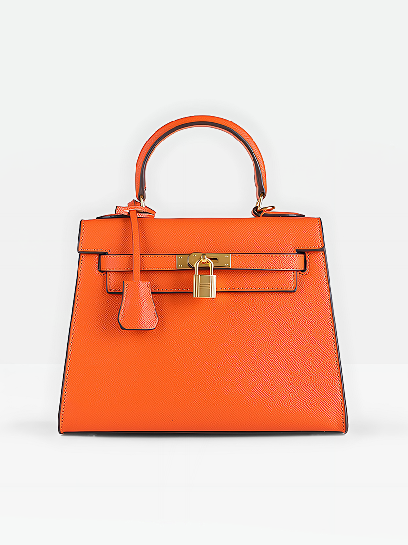 Odile Vegan Leather Messenger Bag-Orange