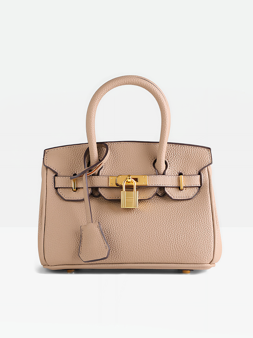 Léa 20 Top Handle Satchel Bag-Beige