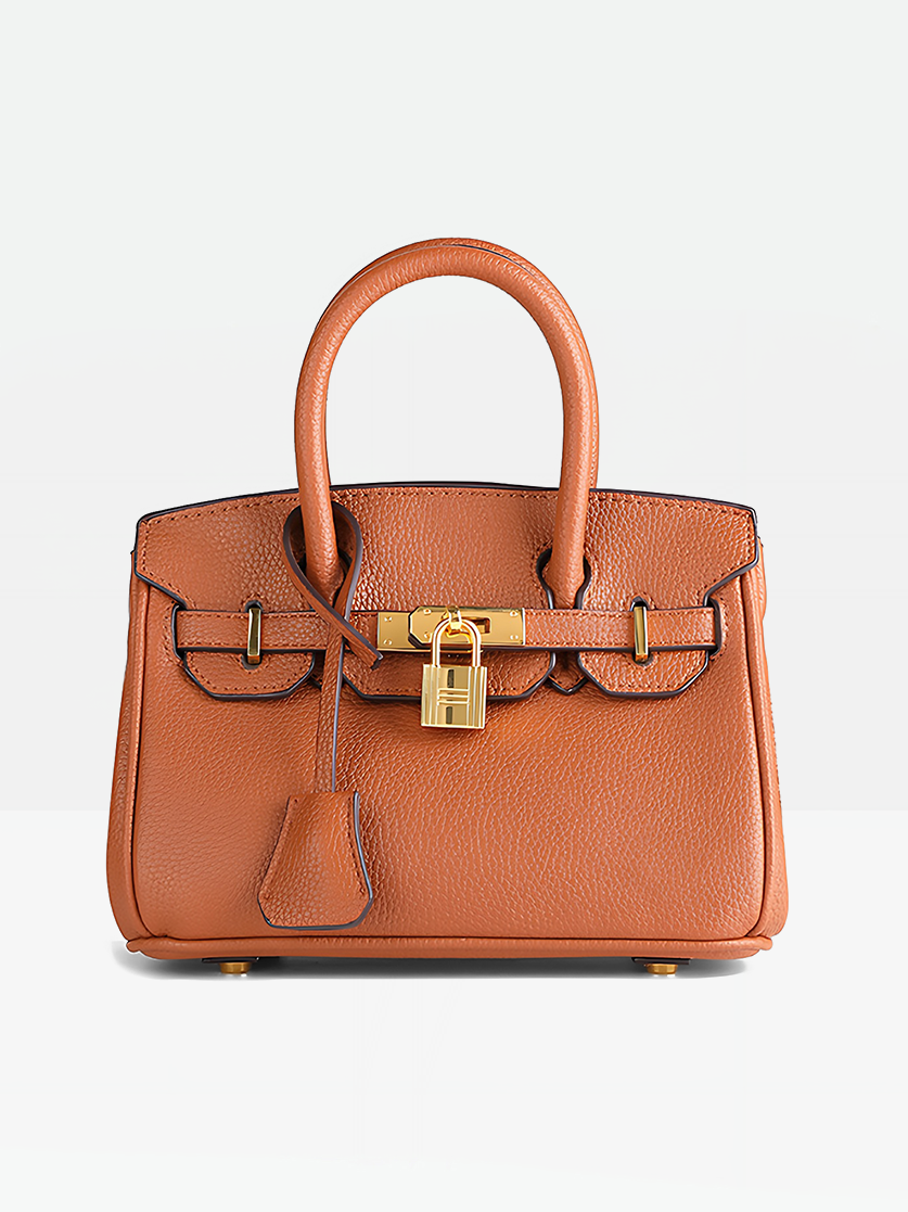 Léa 20 Top Handle Satchel Bag-Brown