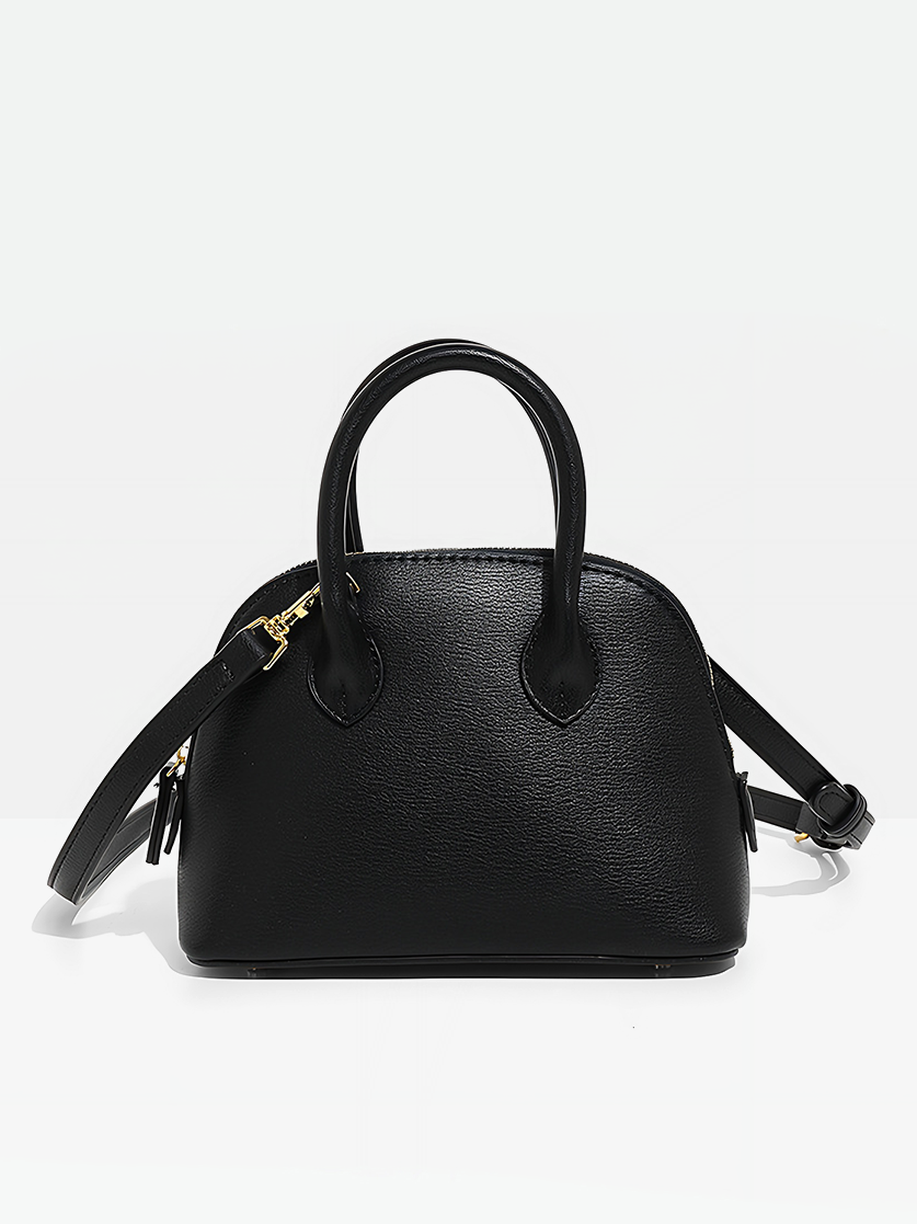 Black-Sora Dome Satchel Bag