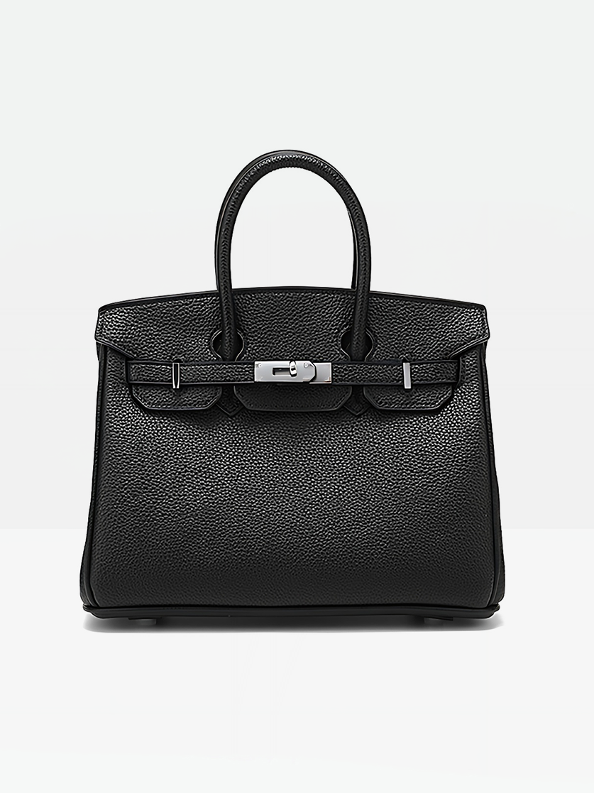 Black- Roux 30 Vegan Leather Satchel Bag