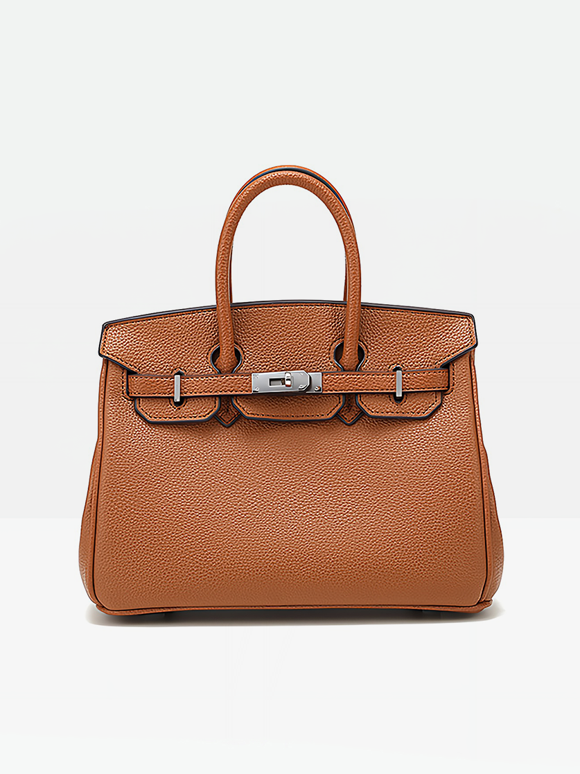Brown- Roux 30 Vegan Leather Satchel Bag