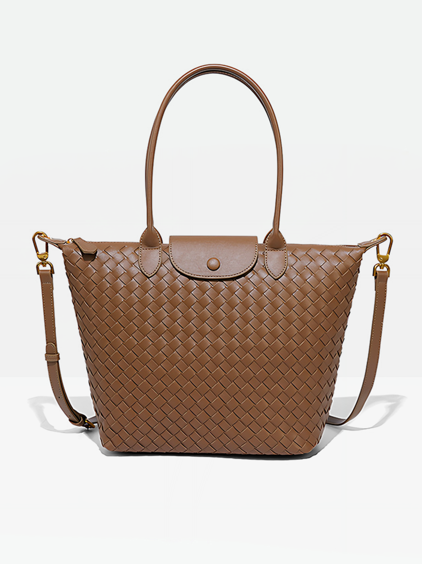 Emerson Woven Tote Bag-Brown