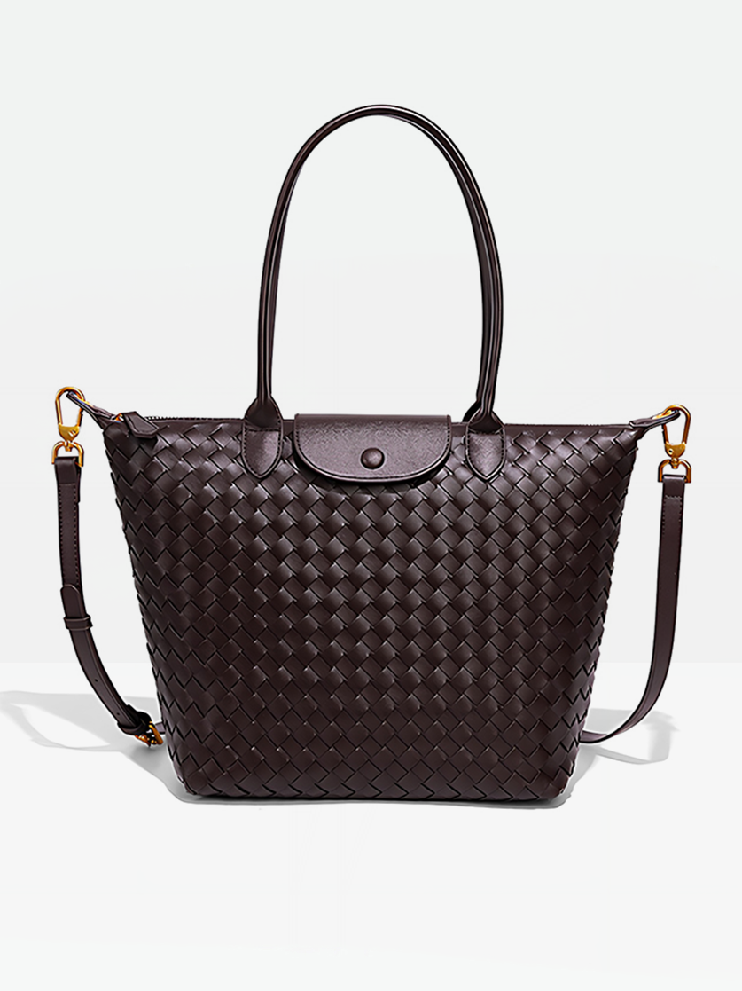Emerson Woven Tote Bag-Dark Purple