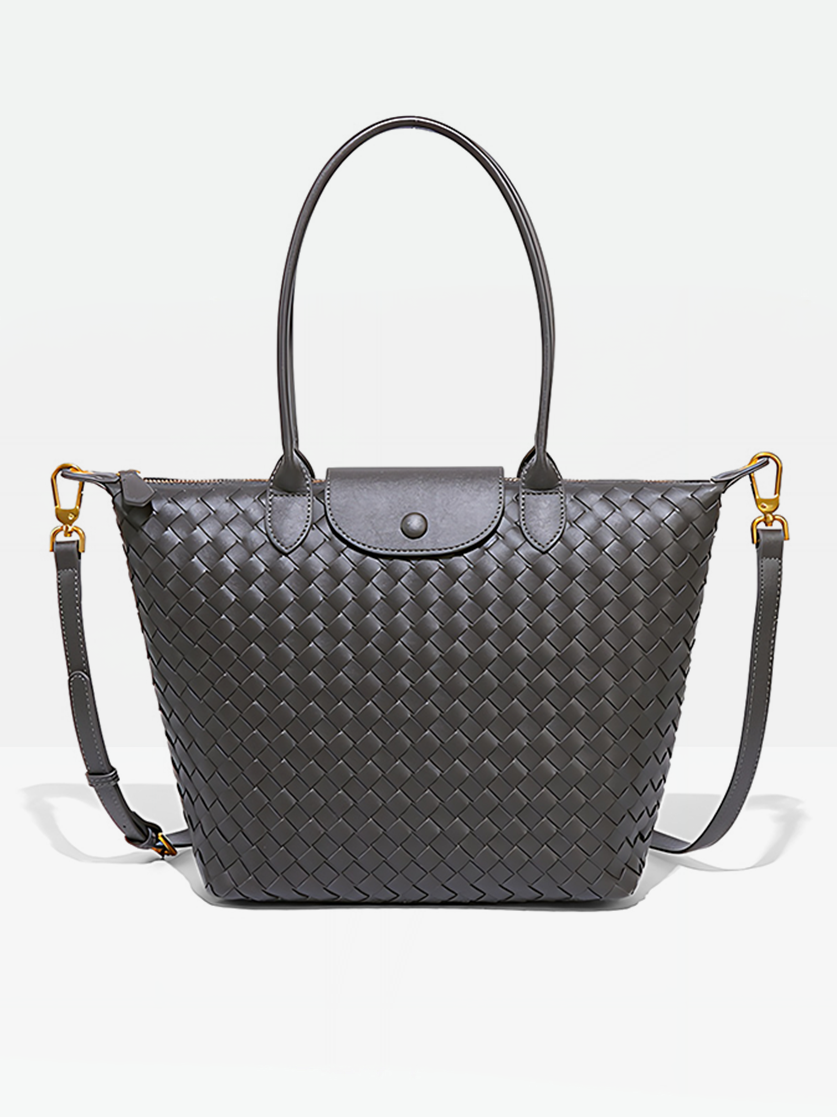Emerson Woven Tote Bag-Gray