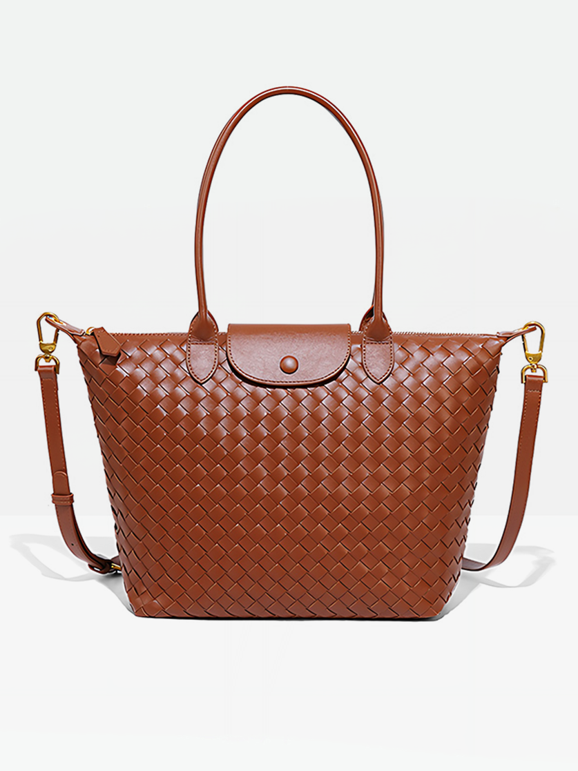 Emerson Woven Tote Bag-light brown