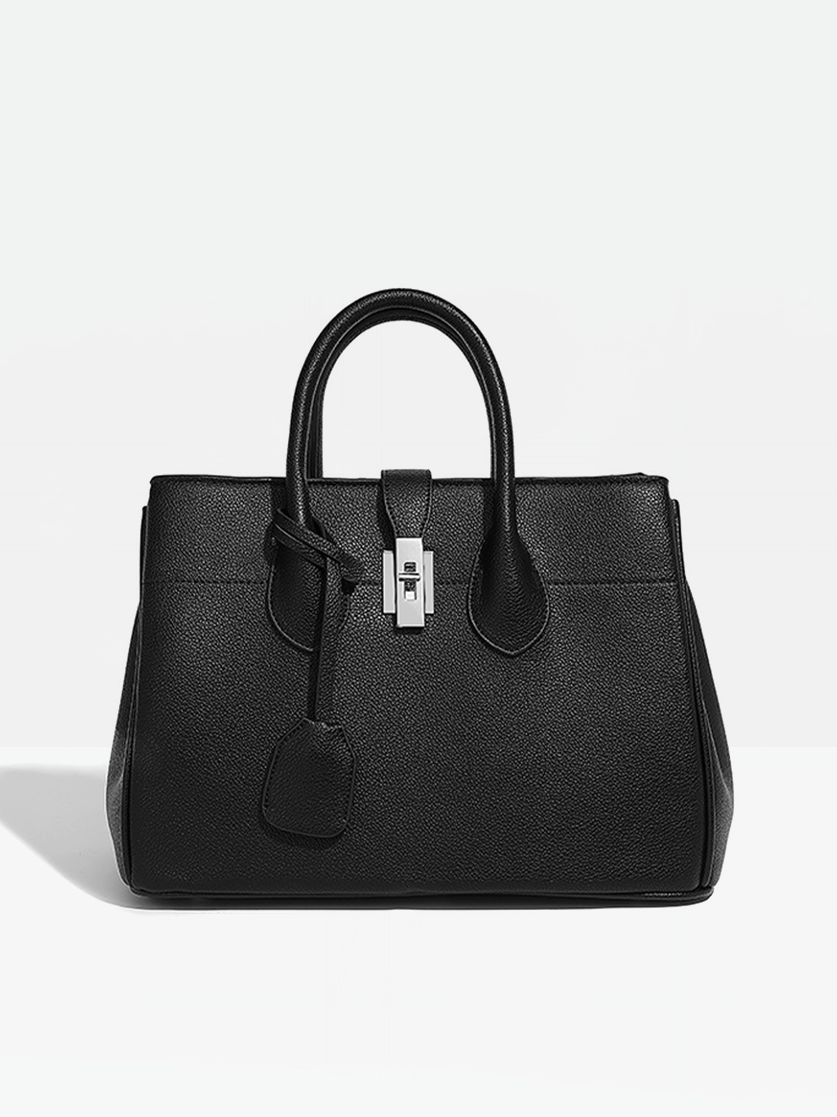 Black Marin Vegan Leather Tote Bag