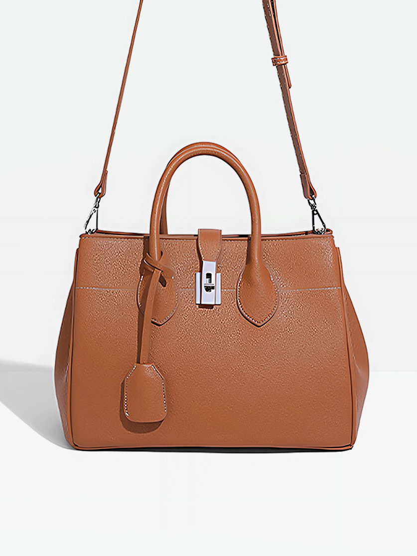 Marin Vegan Leather Tote Bag-Hanging
