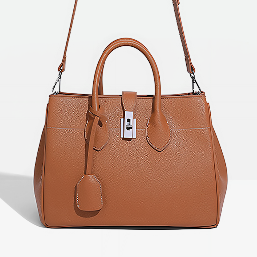 Marin Vegan Leather Tote Bag-Hanging