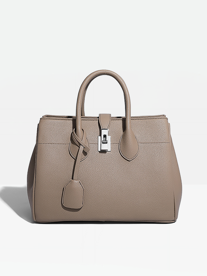 Marin Vegan Leather Tote Bag-Khaki