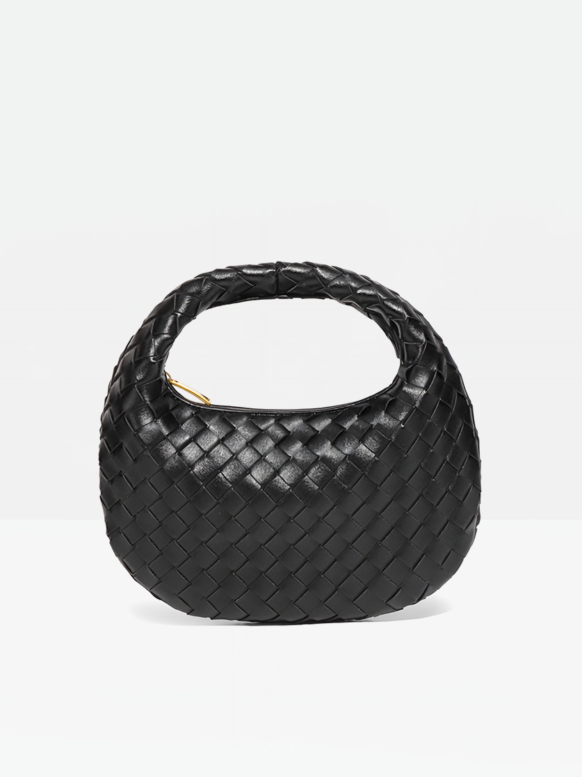 Elara Woven Handbag-Black