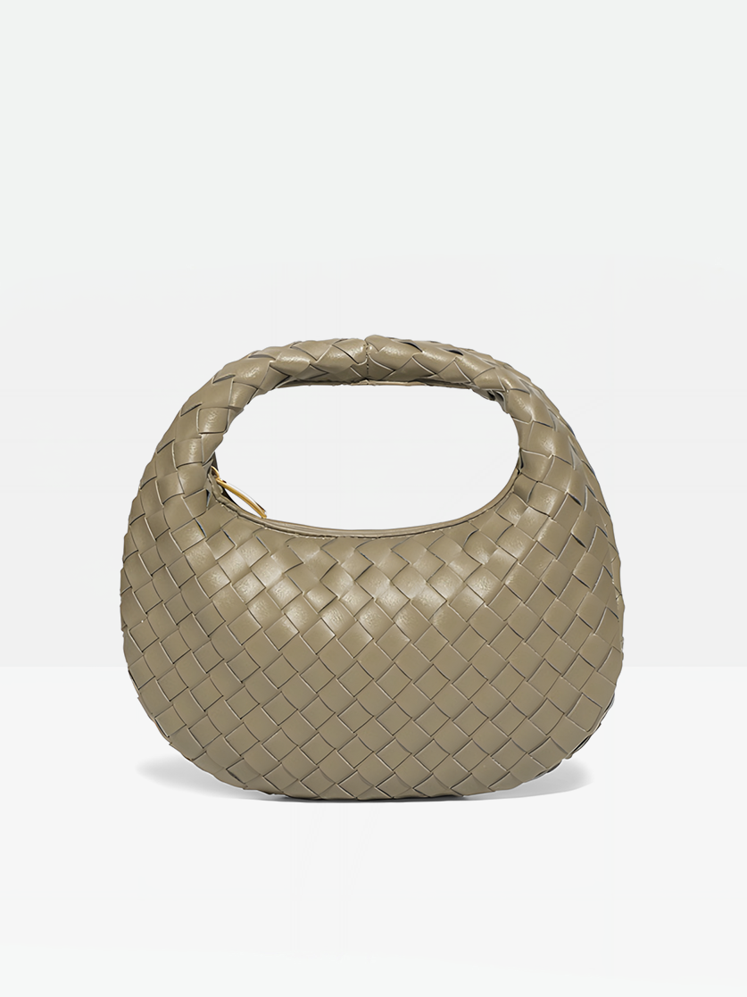 Elara Woven Handbag--Brownish Green