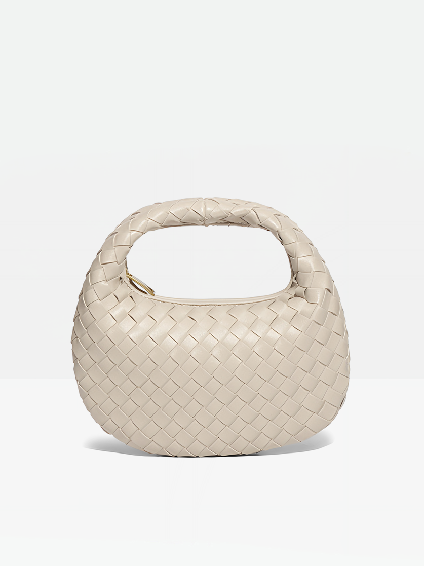 Elara Woven Handbag-Ivory