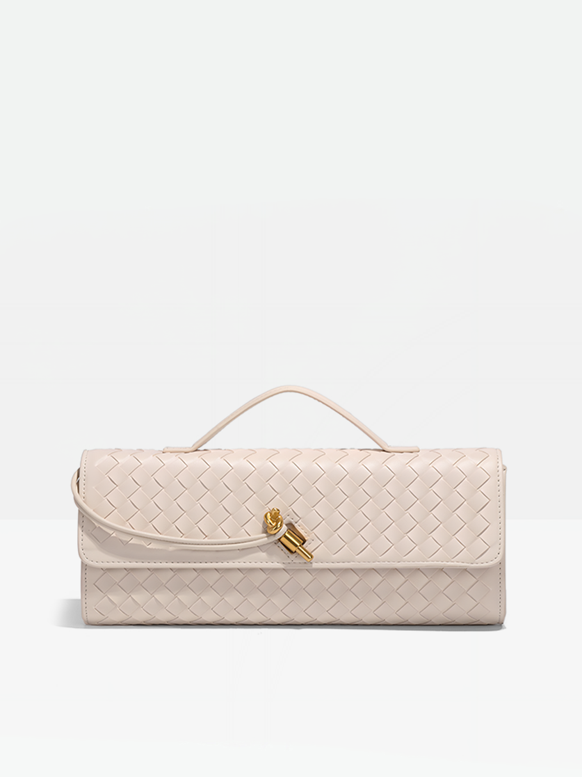 Milana Vegan Leather Clutch Bag-Ivory