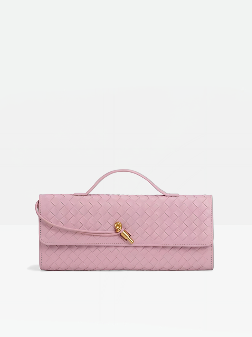 Milana Vegan Leather Clutch Bag-Pink