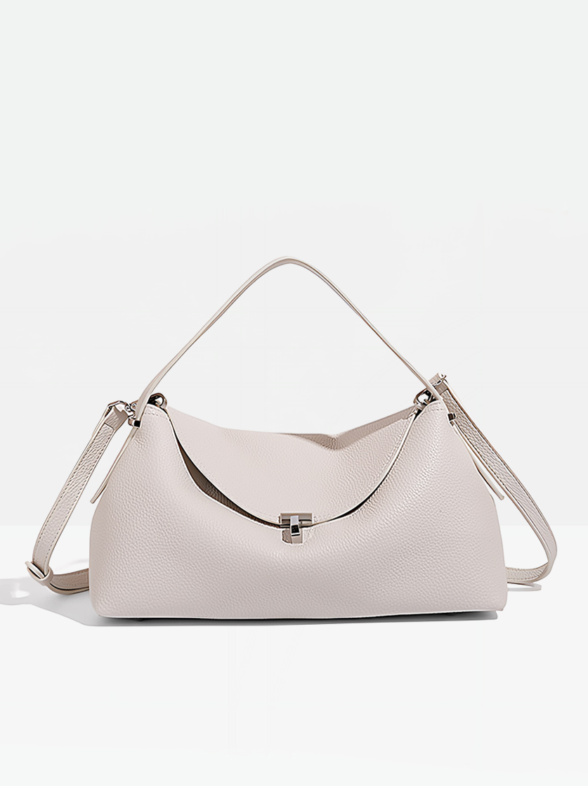 Miro Vegan Leather Shoulder Bag-white