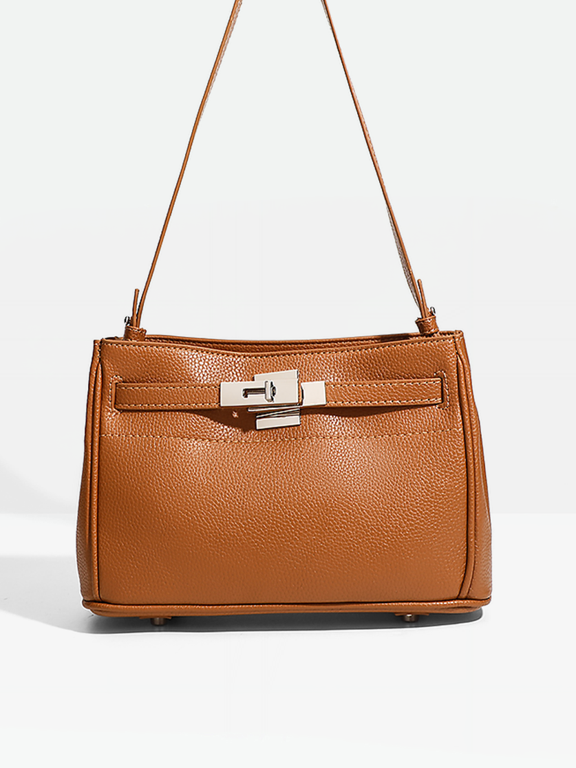 Lira Leather Shoulder Bag-Brown