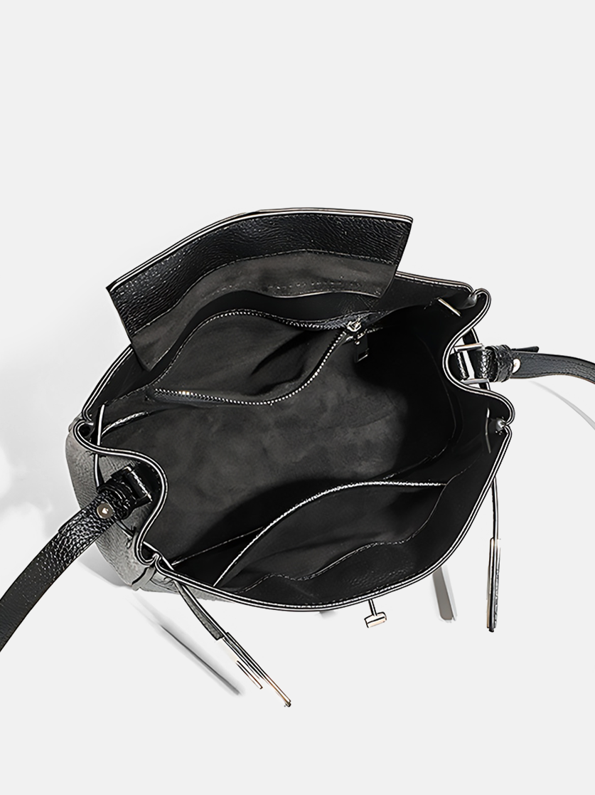 Lira Leather Shoulder Bag-Open view