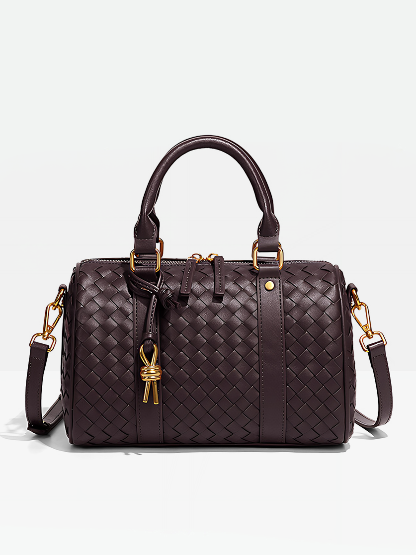 Purple-Verona Woven Barrel Bag