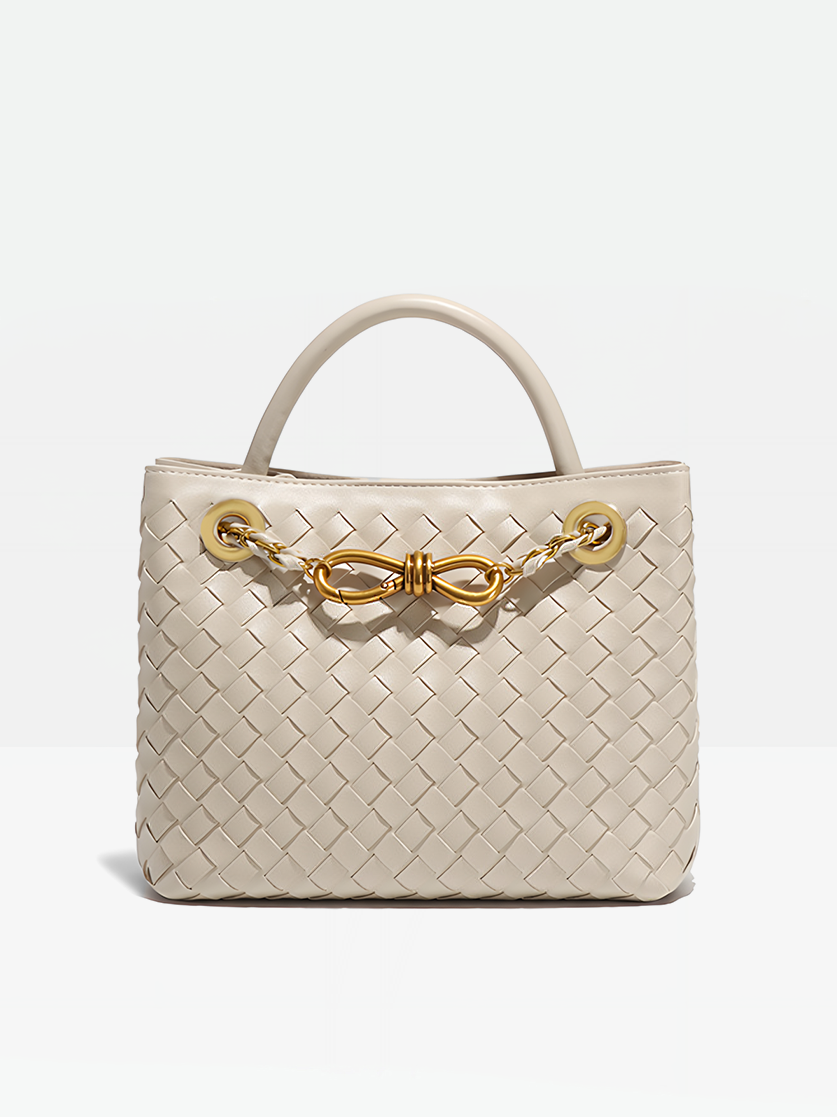 Piera Leather Top Handle Bag-Ivory
