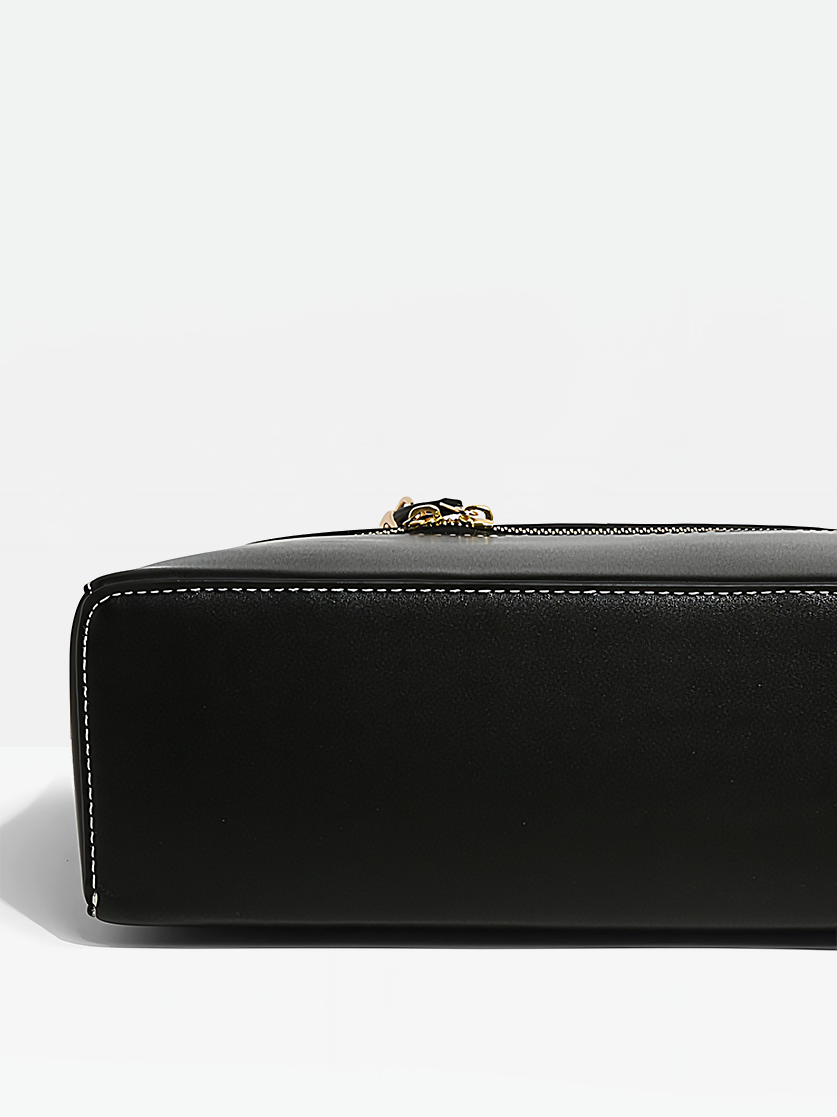 Hudson Vegan Leather Box Bag-Bottom