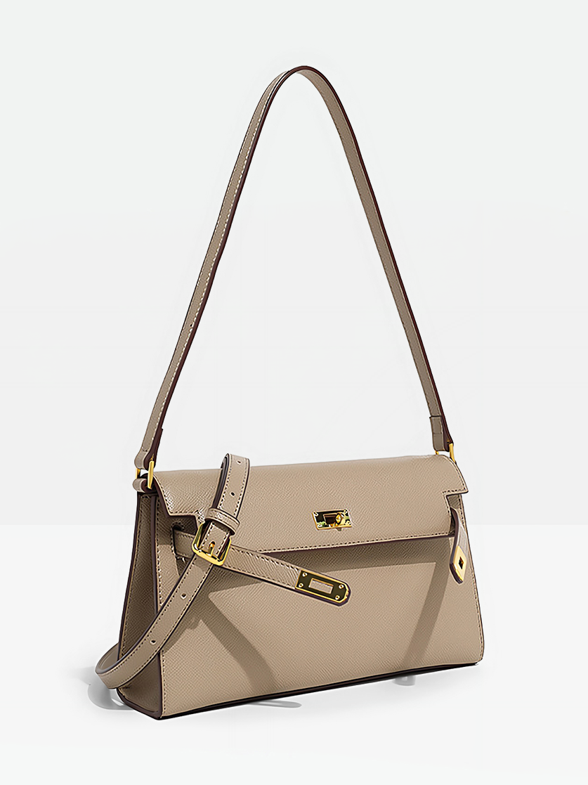 Aven Vegan Leather Shoulder Bag- side view