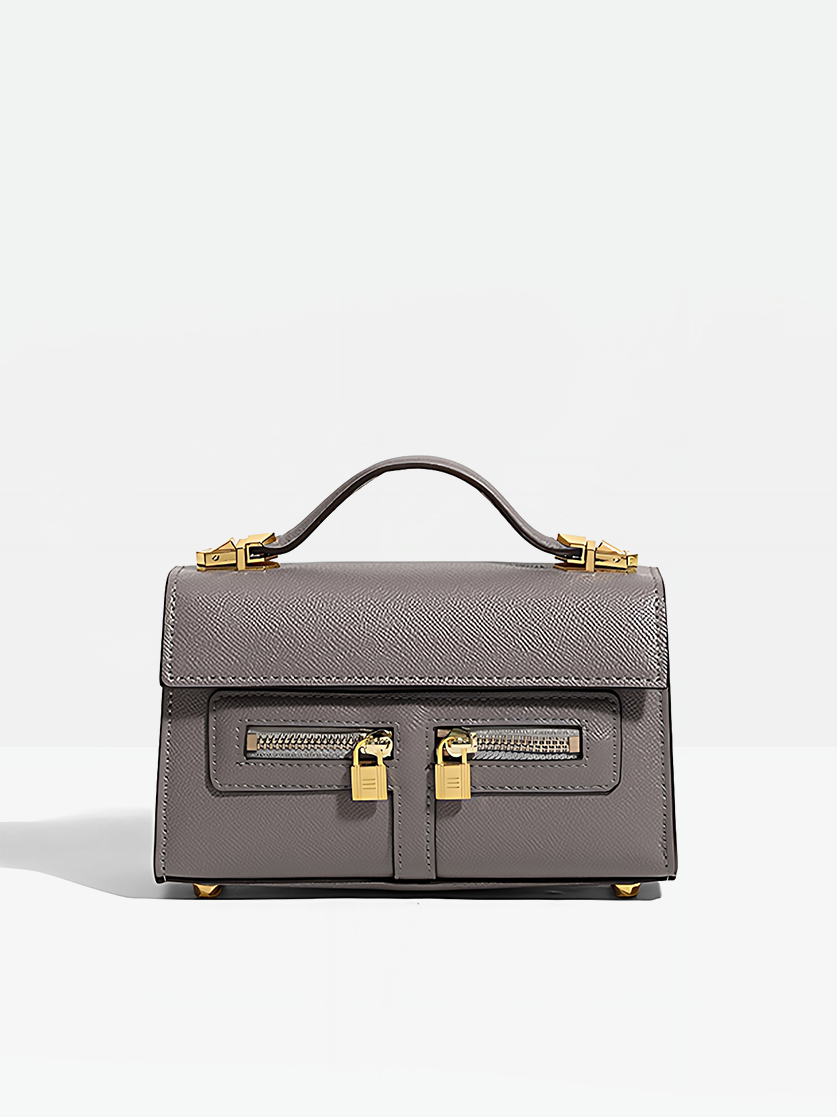 Axel Box Satchel Bag-Gray