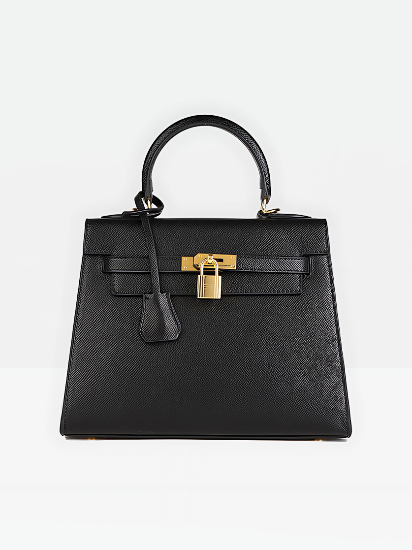 Odile Vegan Leather Messenger Bag-Black